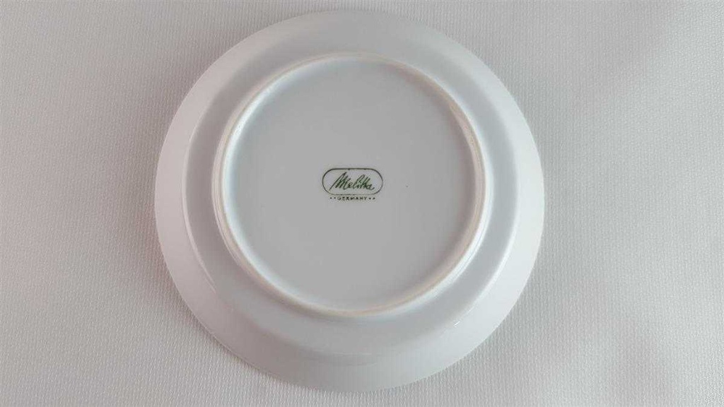 [45814067] Untertasse Kaffeetasse mit Tasse & Melitta Alte Formen weiß braun Vintage gebraucht - sehr gut Bild 7