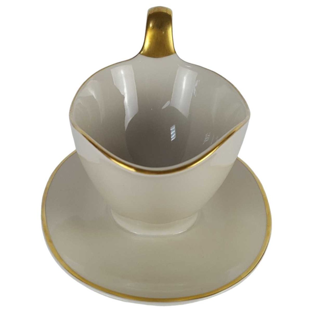 [458140717] Sauciere Goldrand 1tlg Mitterteich Form 22590 Elfenbein gebraucht - gut Bild 2