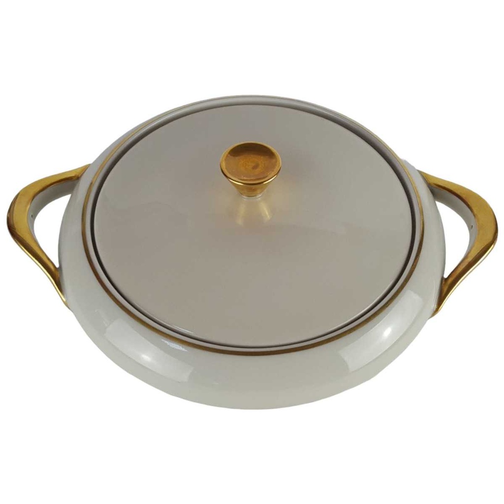 [458140720] Terrine Goldrand 1,2 L Mitterteich Form 22590 Elfenbein Beige gebraucht - gut Bild 2