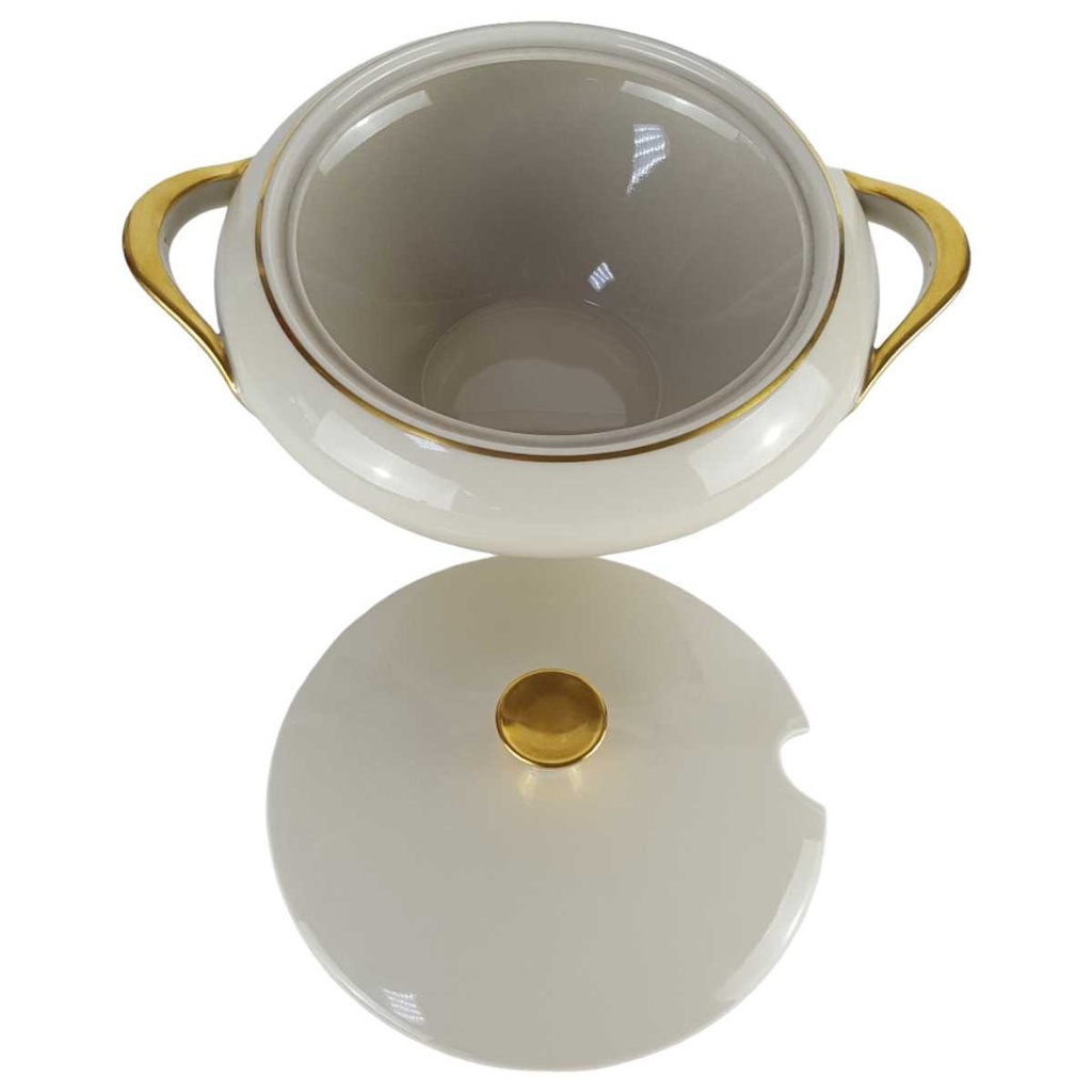 [458140721] Suppenterrine Terrine Goldrand 1,4 L Mitterteich Form 22590 Elfenbein Beige gebraucht - gut Bild 2