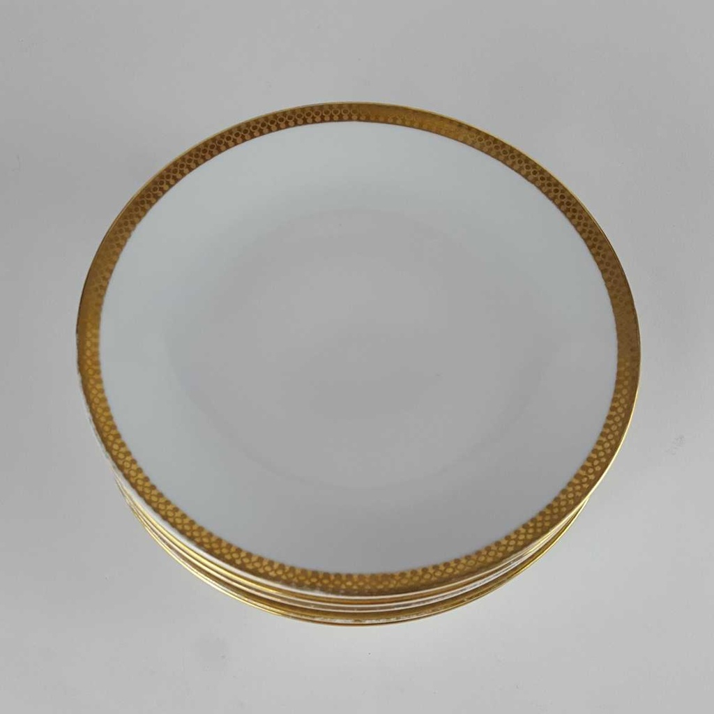 [2119084] 5er Set Kuchenteller Dessertteller Goldrand 19 cm Kahla Weiß gebraucht - gut Bild 2