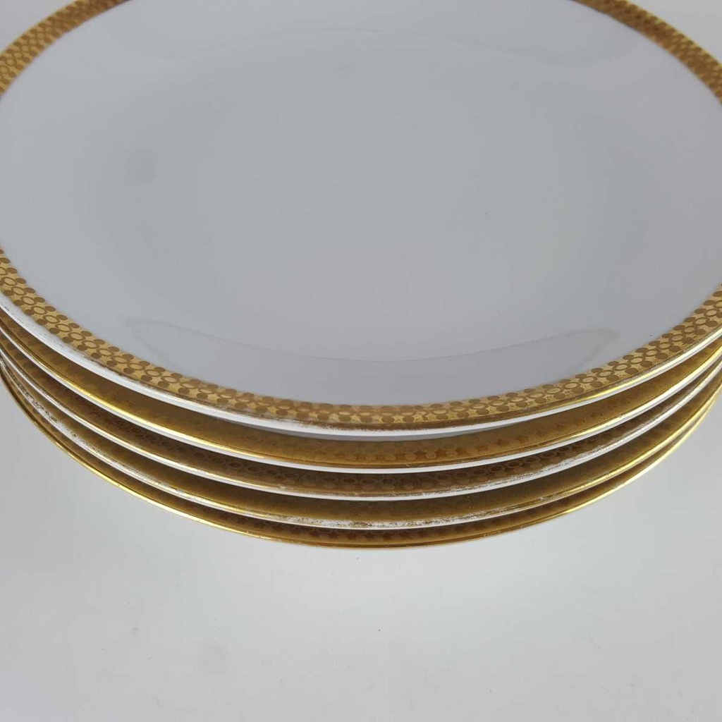 [2119084] 5er Set Kuchenteller Dessertteller Goldrand 19 cm Kahla Weiß gebraucht - gut Bild 3