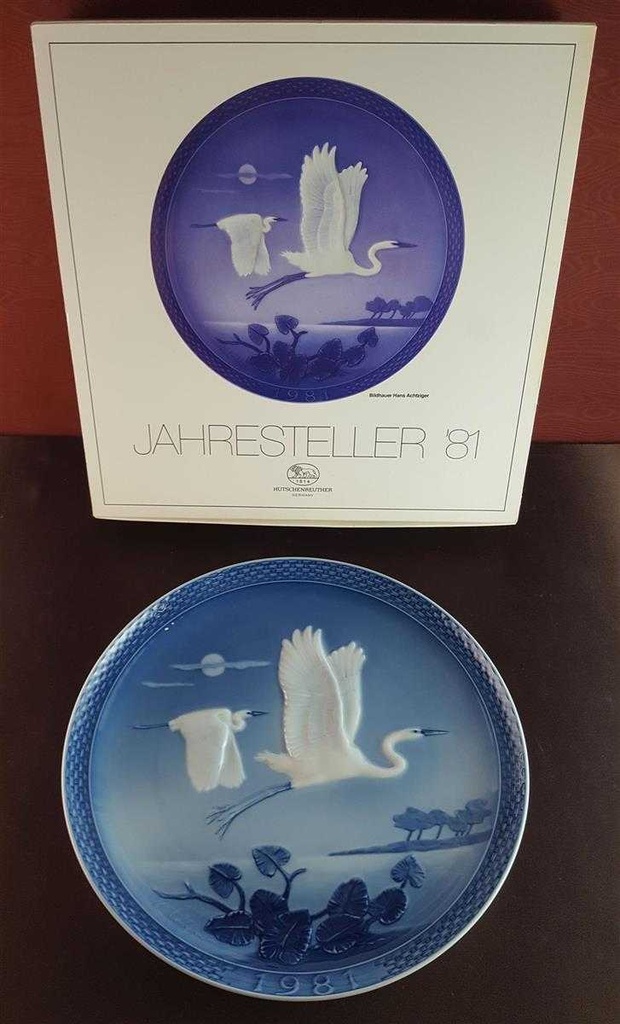 [45814076] Sammelteller mit OVP Hutschenreuther Jahresteller Blau gebraucht - sehr gut Bild 4