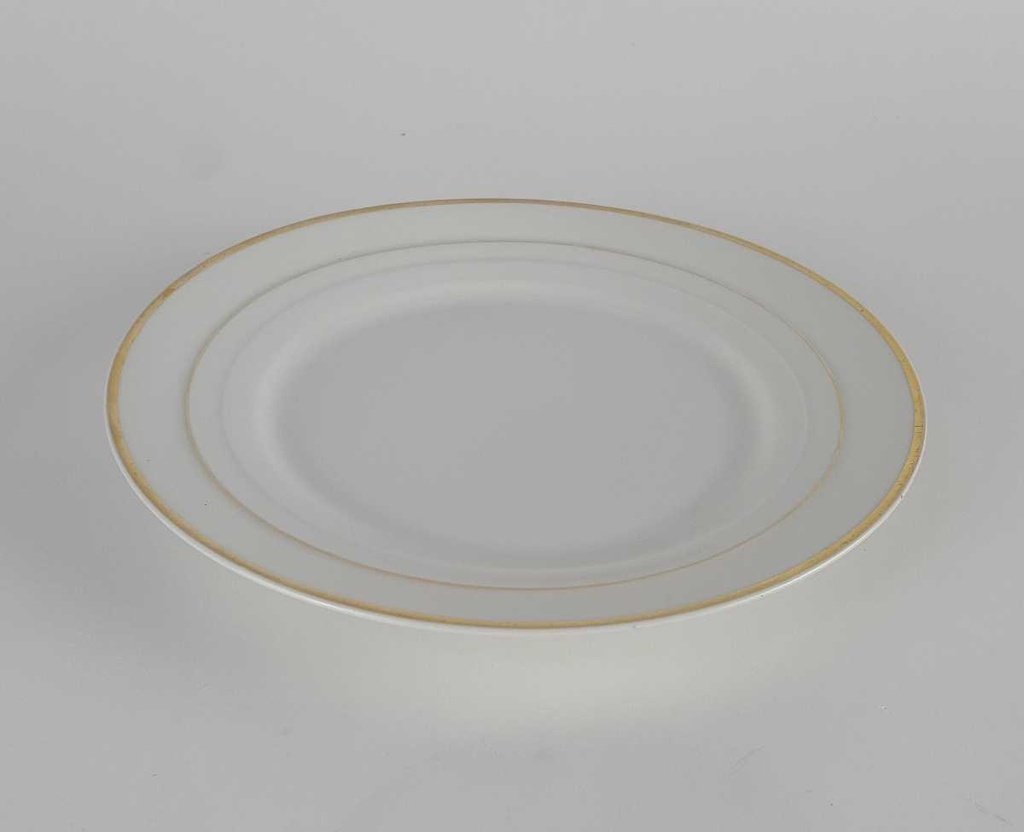 [2119085] 5er Set Kuchenteller Dessertteller Goldrand 18,5 cm Mitterteich Form 14004 Weiß Bavaria gebraucht - akzeptabel Bild 2