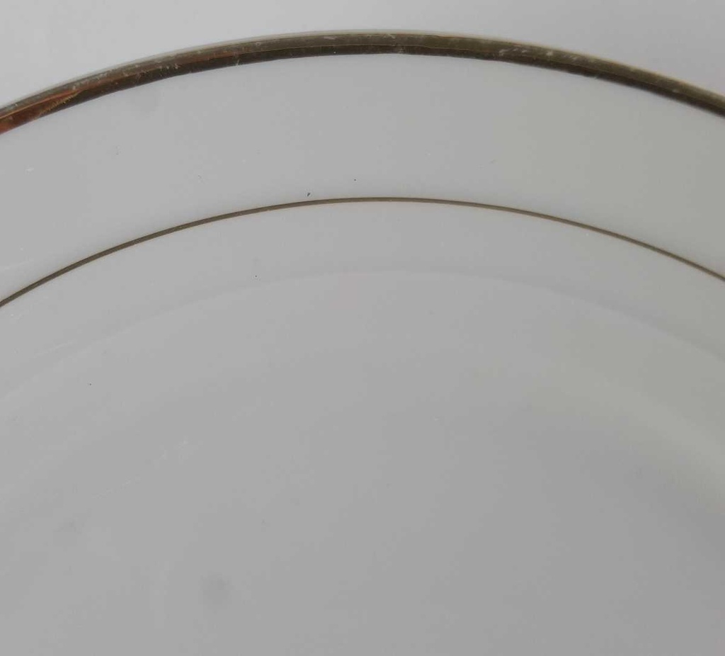 [2119085] 5er Set Kuchenteller Dessertteller Goldrand 18,5 cm Mitterteich Form 14004 Weiß Bavaria gebraucht - akzeptabel Bild 3