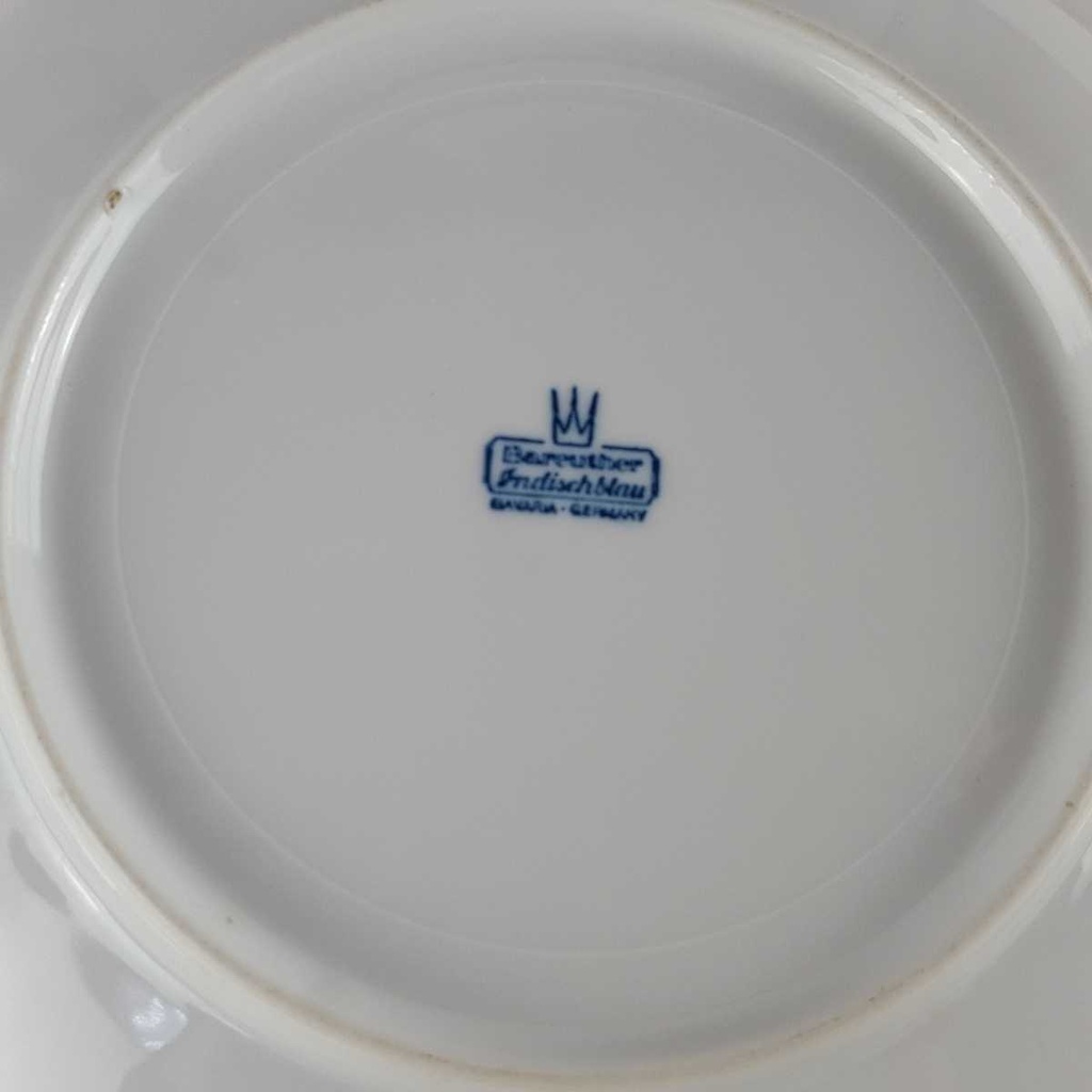 [458140762] Kuchenteller Dessertteller Frühstücksteller 19,9 cm Bareuther Indisch Blau Strohblume Bavaria gebraucht - gut Bild 4
