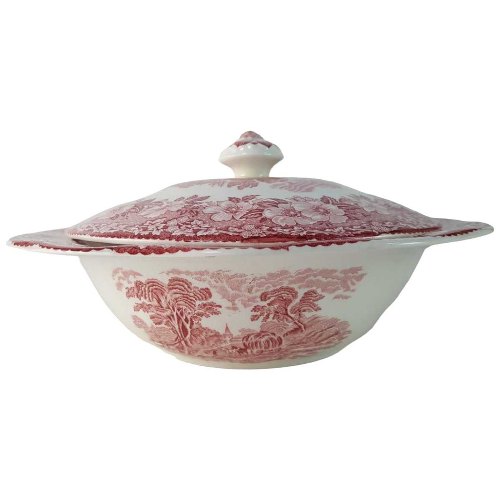 [45814083] Deckelschüssel 24 cm Enoch Wedgwood Woodland Rot gebraucht - akzeptabel Bild 2