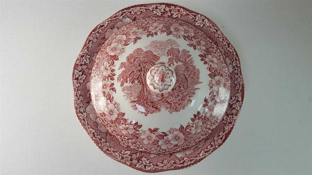 [45814083] Deckelschüssel 24 cm Enoch Wedgwood Woodland Rot gebraucht - akzeptabel Bild 3