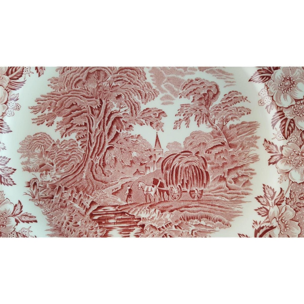 [45814085] Speiseteller Essteller groß 28,3 cm Enoch Wedgwood Woodland Rot gebraucht - gut Bild 2