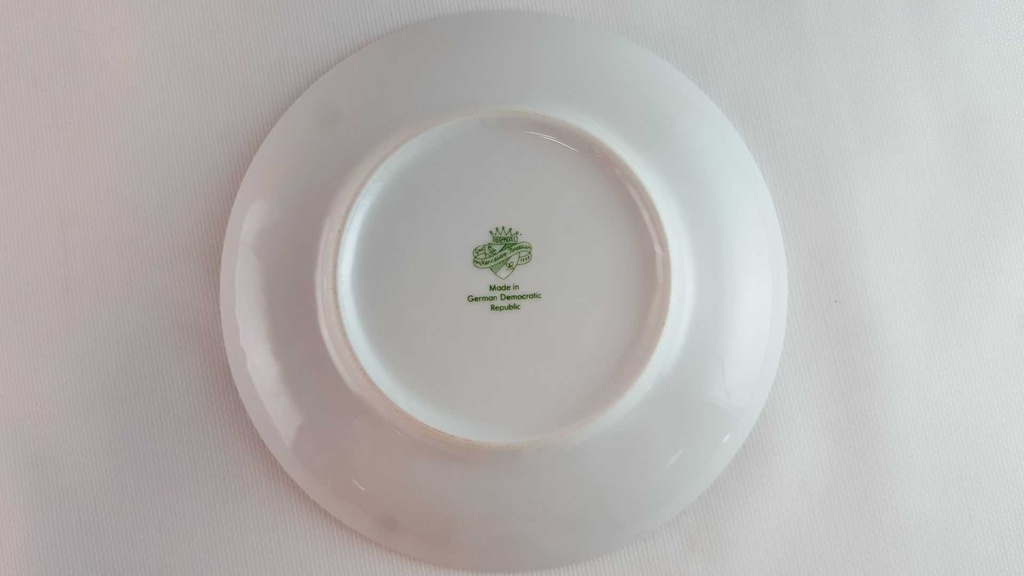 [45814087] Kaffeetasse mit Untertasse Tasse Graf von Henneberg Goldblummchen Rotpunkte gebraucht - gut Bild 8