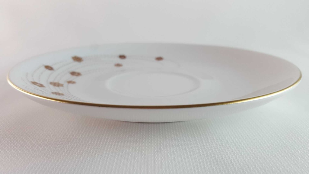 [45814090] Untertasse für Kaffee 14,6 cm Graf von Henneberg Goldblummchen Rotpunkte gebraucht - gut Bild 3