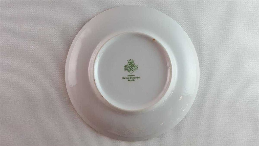 [45814090] Untertasse für Kaffee 14,6 cm Graf von Henneberg Goldblummchen Rotpunkte gebraucht - gut Bild 4
