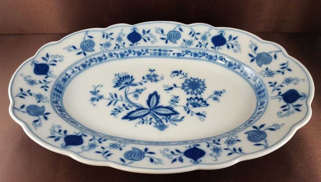 [4581414] Servierplatte Speiseplatte Fleischplatte Unterglasur Tirschenreuth Zwiebelmuster Echt Cobalt gebraucht - gut Bild 2