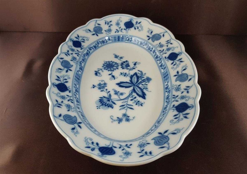 [4581414] Servierplatte Speiseplatte Fleischplatte Unterglasur Tirschenreuth Zwiebelmuster Echt Cobalt gebraucht - gut Bild 3