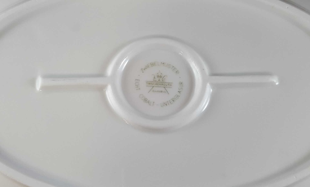 [4581414] Servierplatte Speiseplatte Fleischplatte Unterglasur Tirschenreuth Zwiebelmuster Echt Cobalt gebraucht - gut Bild 5