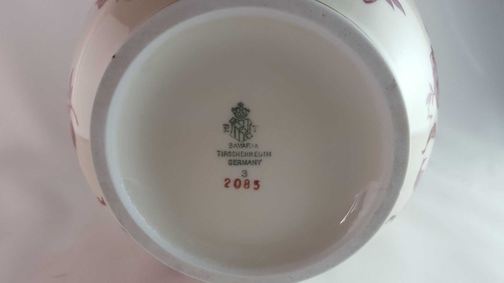 [45814142] Vase Goldrand 22 cm Tirschenreuth Blumen gebraucht - gut Bild 8