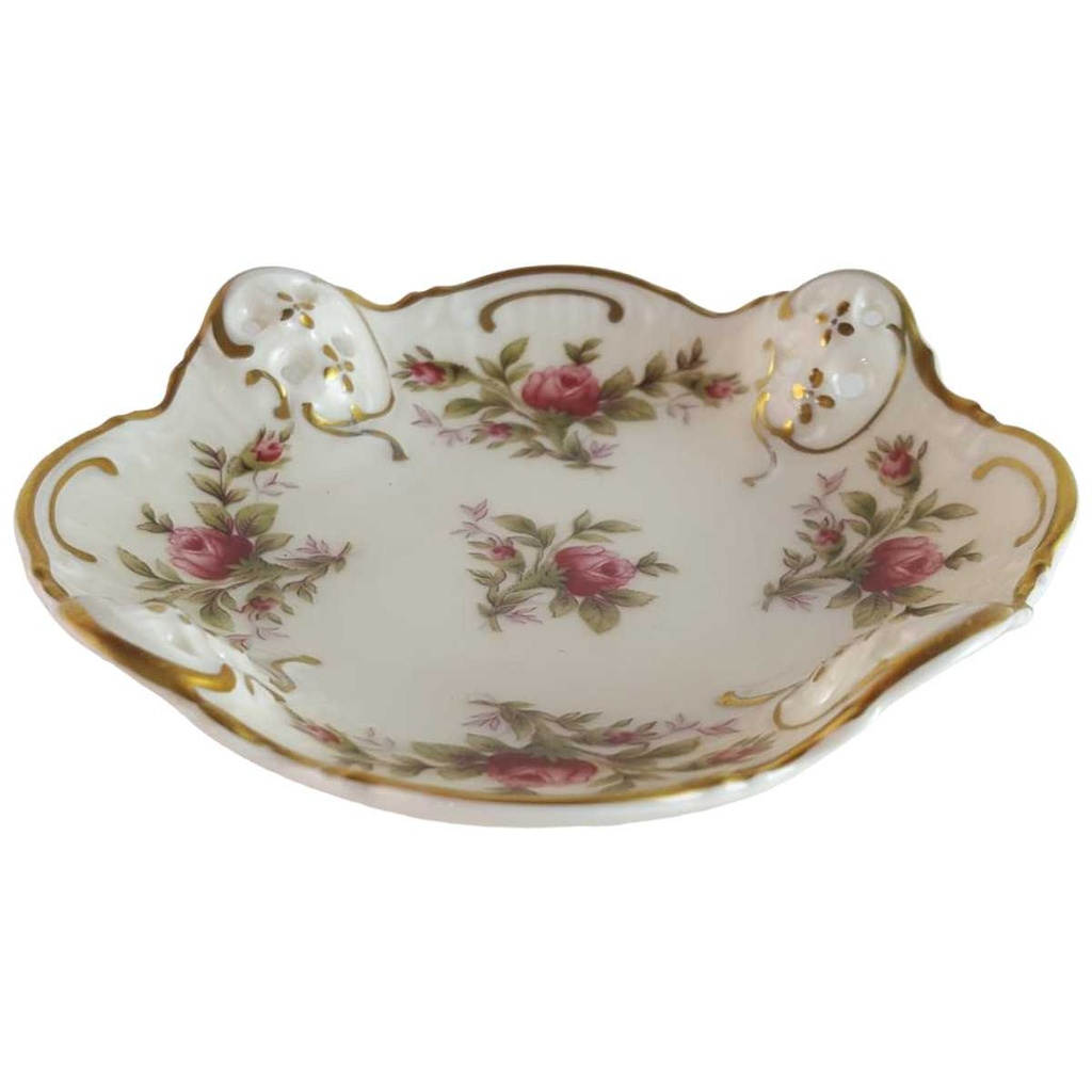 [45814147] Schale Durchbruchschale mini Durchbrucharbeit 10,2 cm Rosenthal Moliere Moosrose 2984 gebraucht - sehr gut Bild 2