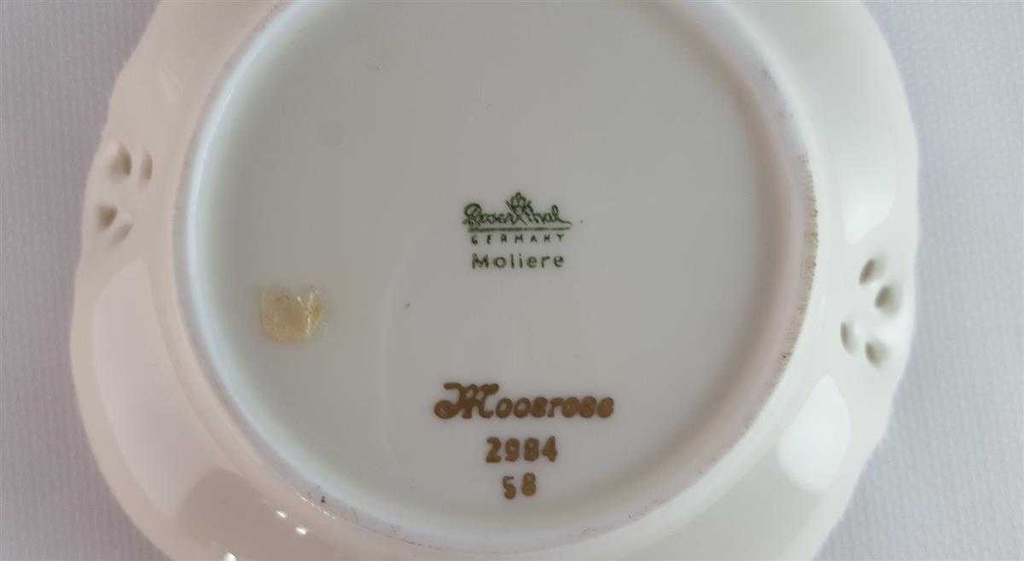 [45814147] Schale Durchbruchschale mini Durchbrucharbeit 10,2 cm Rosenthal Moliere Moosrose 2984 gebraucht - sehr gut Bild 3