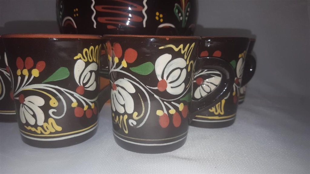 [45814167] Bowle Set Keramik 7tlg. Bowletopf mit 6 Bechern Bild 3