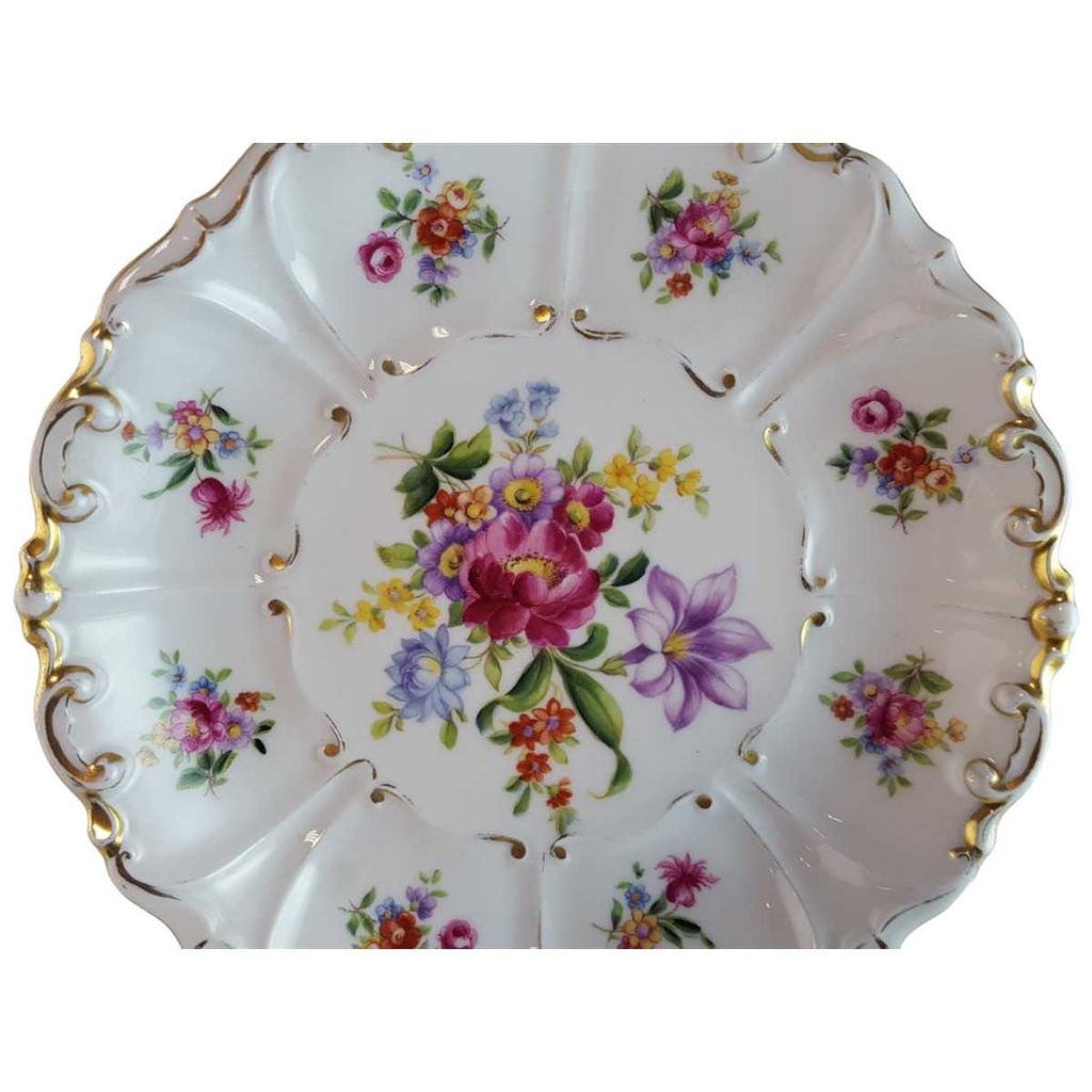 [45814191] Zierschale 21,7 cm Graf von Henneberg Blumen gebraucht - akzeptabel Bild 2