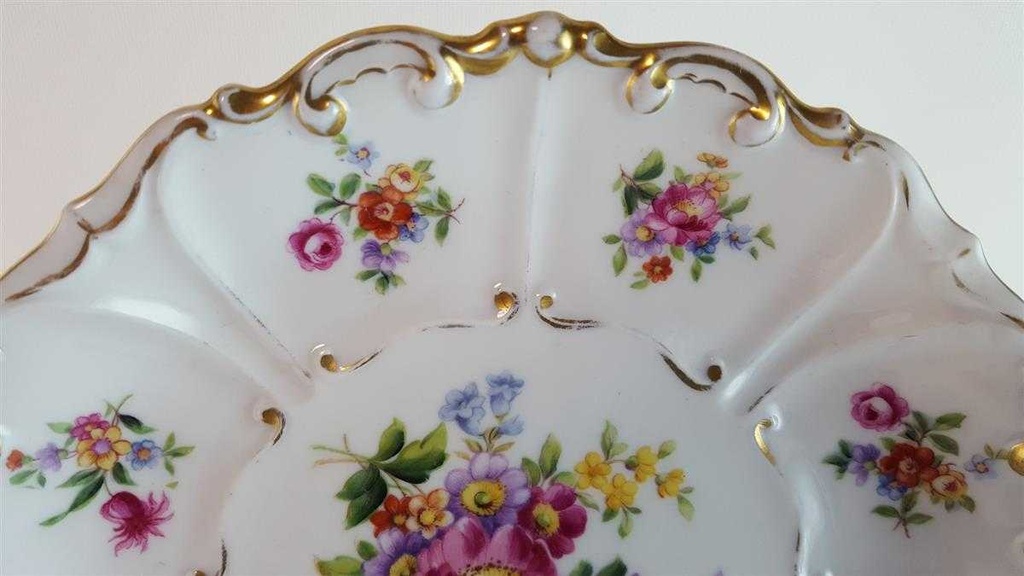 [45814191] Zierschale 21,7 cm Graf von Henneberg Blumen gebraucht - akzeptabel Bild 3