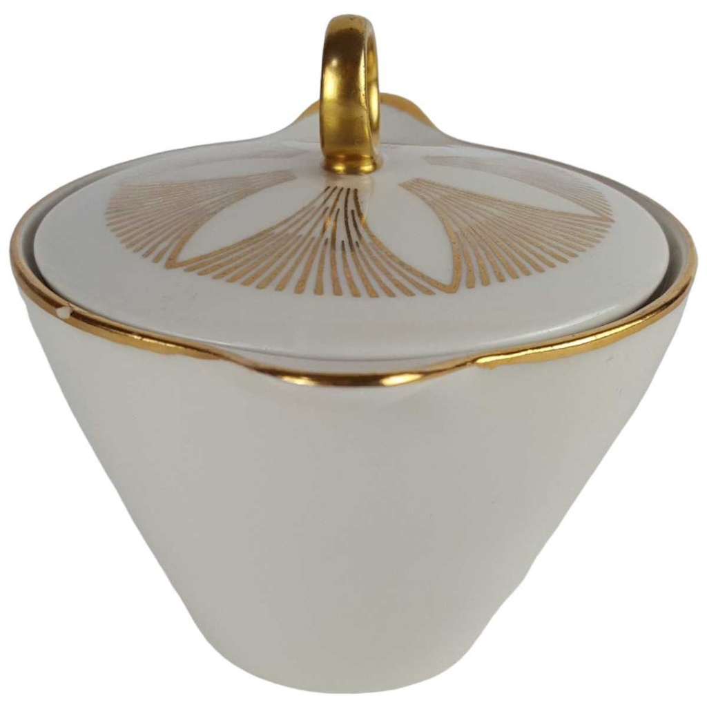 [458142324] Zuckerdose Golddekor Bareuther Elfenbein Beige gebraucht - gut Bild 2