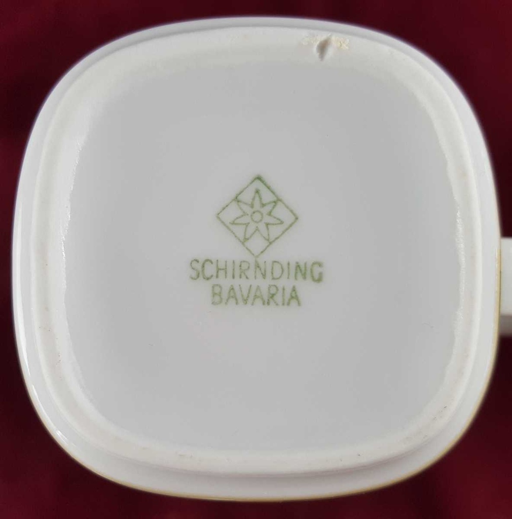 [458142337] Milchkännchen 0,15 L Schirnding Bavaria Weiß Grün Dekor gebraucht - gut Bild 4