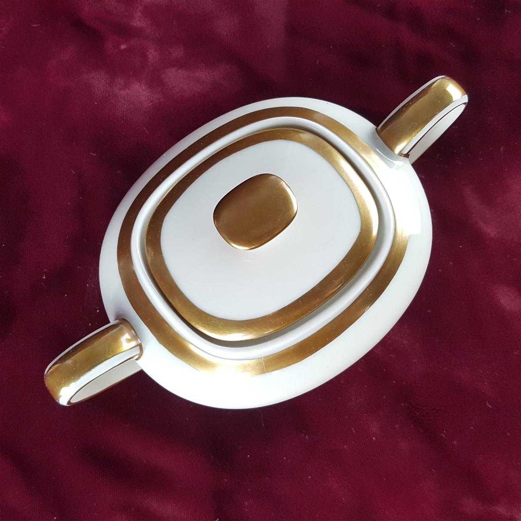 [458142373] Zuckerdose Goldrand Eschenbach 6 mm Elfenbein Beige gebraucht - sehr gut Bild 3