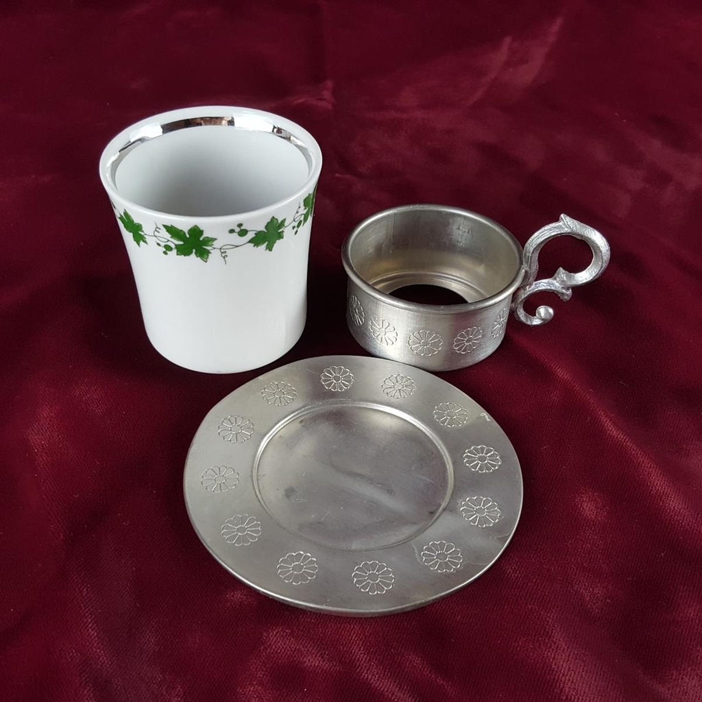 [2119089] Mokkatasse mit Untertasse Alwe Zinn gebraucht - gut Bild 3