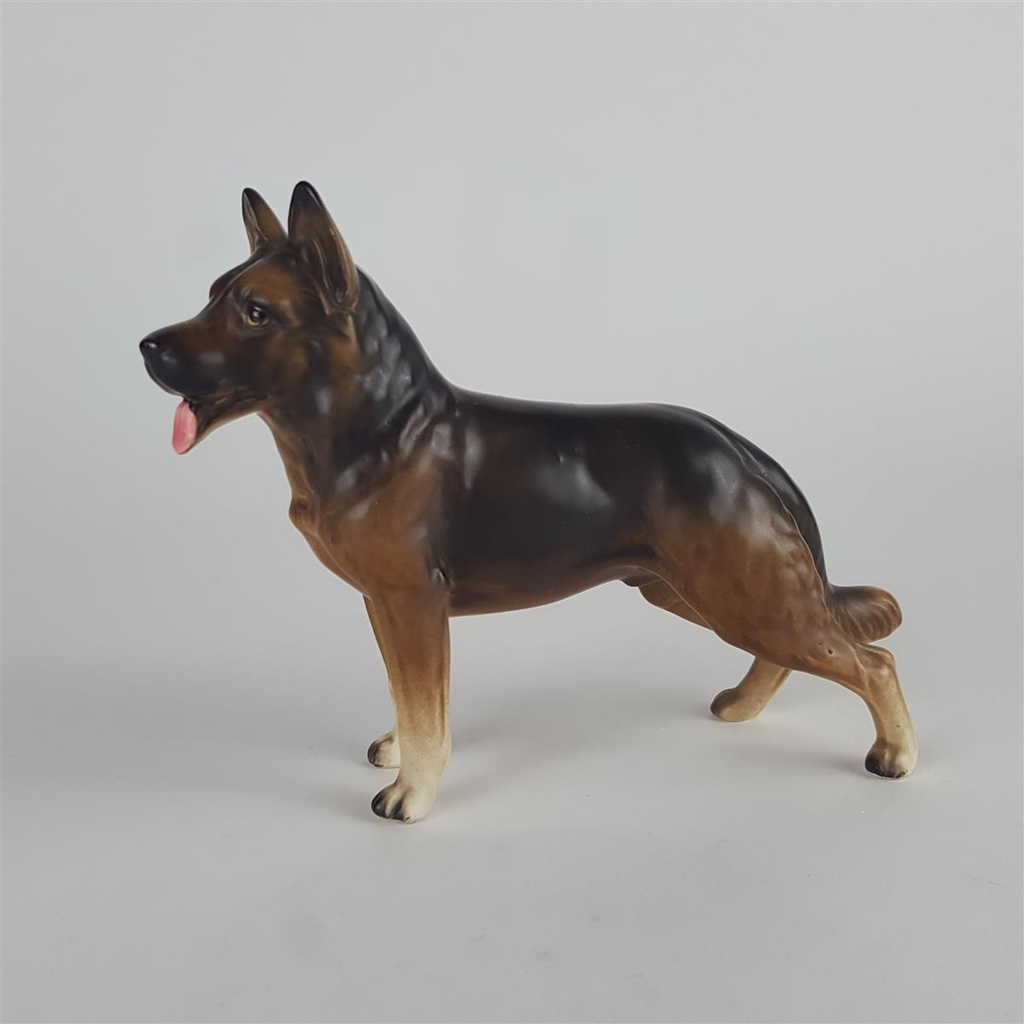 [458142421] Porzellan Figur Skulptur Schäferhund Hund braun Bild 2