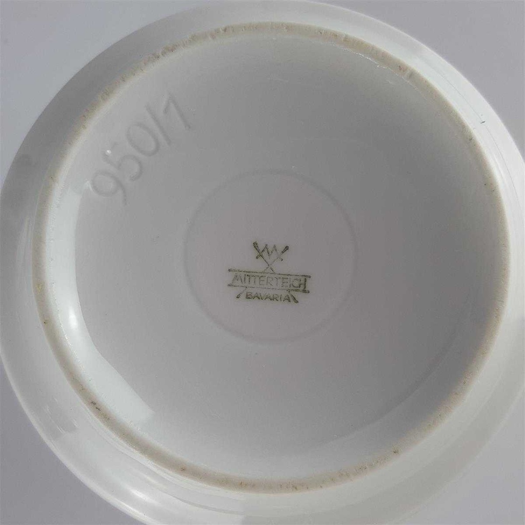 [458142426] Zuckerdose Golddekor Mitterteich Form 950 rotes Band gebraucht - sehr gut Bild 4