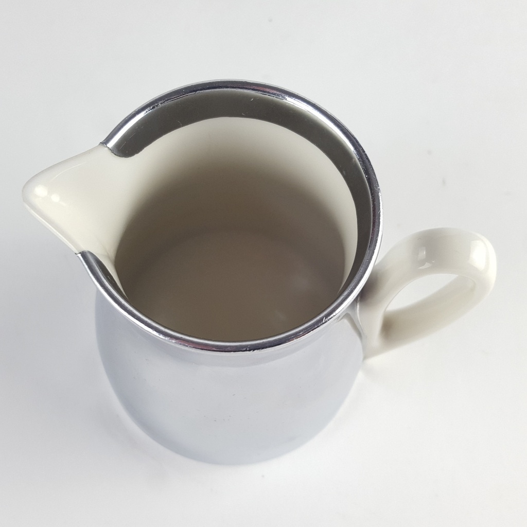 [458142471] Porzellan Milchkännchen mit Metallüberzug H 8 cm Bild 6