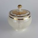[458142473] Zuckerdose Goldrand Golddekor Hertel Jacob Rehau Form 01462 Elfenbein Beige gebraucht - gut Bild 3