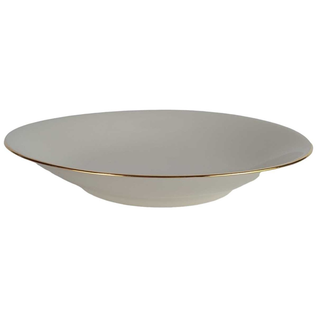 [458142494] Suppenteller Goldrand 22,1 cm Bareuther elfenbein 44 Bavaria gebraucht - gut Bild 2