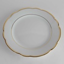 [2119091] 6er Set Speiseteller Essteller Goldrand 23,9 cm Triptis Porzellan weiß gebraucht - gut Bild 4