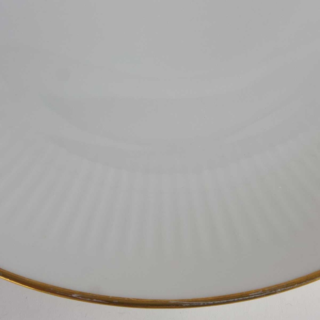 [458142496] Speiseteller Essteller Goldrand 23,9 cm Bareuther Waldsassen Unbestimmte Formen weiß gebraucht - akzeptabel Bild 2