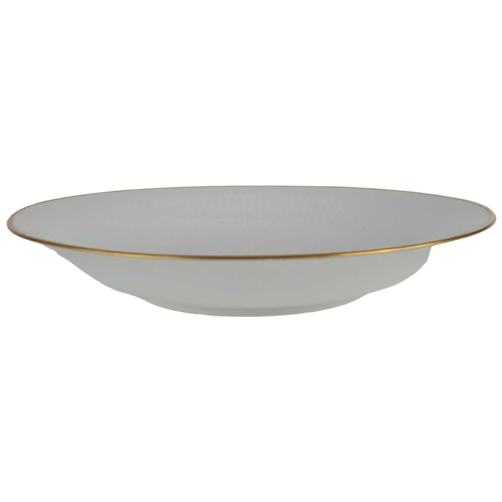 [458142499] Suppenteller Goldrand 22,3 cm Bareuther Waldsassen Unbestimmte Formen weiß gebraucht - gut Bild 2