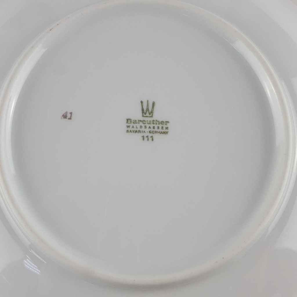 [458142499] Suppenteller Goldrand 22,3 cm Bareuther Waldsassen Unbestimmte Formen weiß gebraucht - gut Bild 4