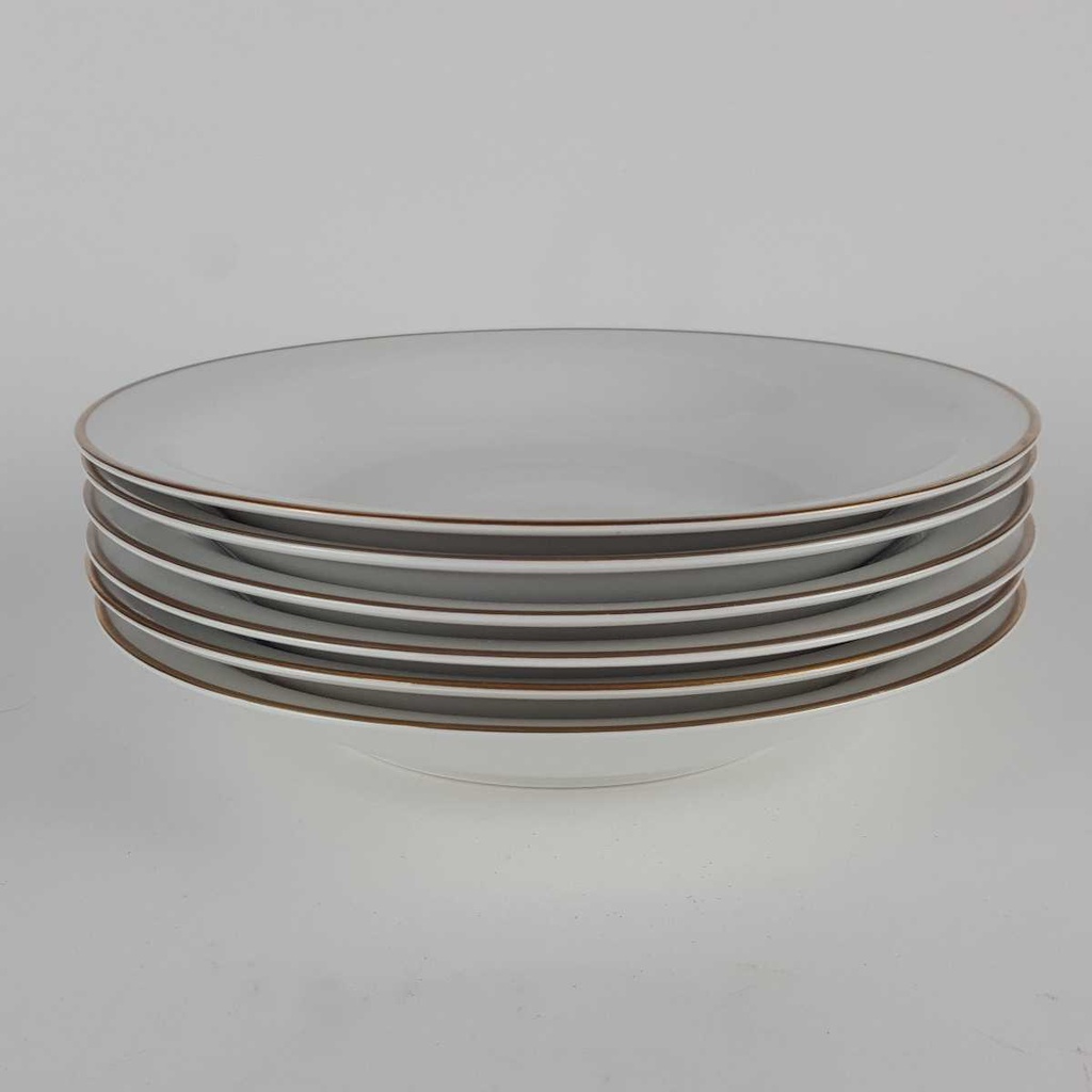 [2119092] 6er Set Suppenteller Goldrand 22,3 cm Mitterteich weiß Bavaria gebraucht - gut Bild 3