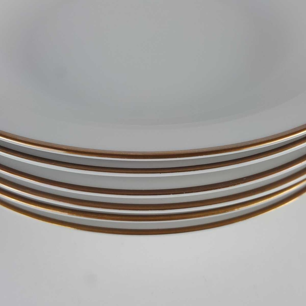 [2119092] 6er Set Suppenteller Goldrand 22,3 cm Mitterteich weiß Bavaria gebraucht - gut Bild 4