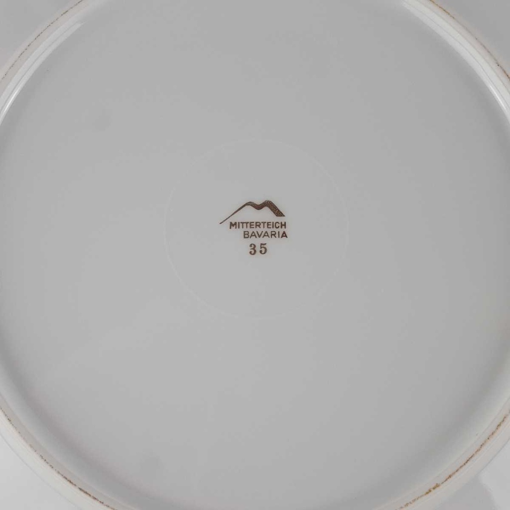 [458142502] Speiseteller Essteller Goldrand 24 cm Mitterteich weiß Bavaria gebraucht - gut Bild 4