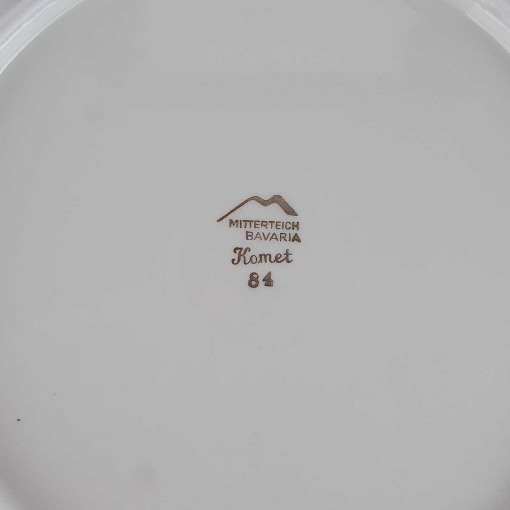 [458142504] Speiseteller Essteller Goldrand 23,7 cm Mitterteich Komet elfenbein Beige Bavaria gebraucht - gut Bild 4