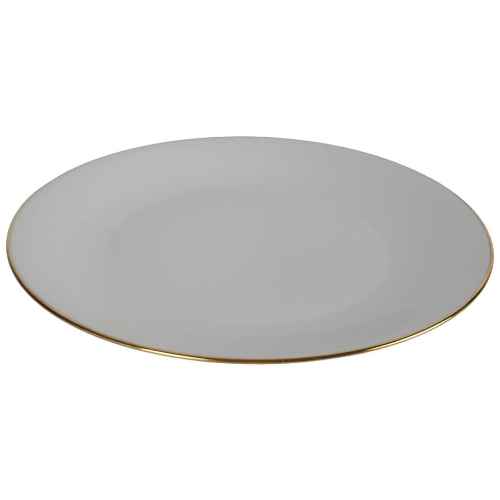 [458142510] Kuchenteller Dessertteller Goldrand 19,5 cm Seltmann Weiden Roma weiß gebraucht - gut Bild 2