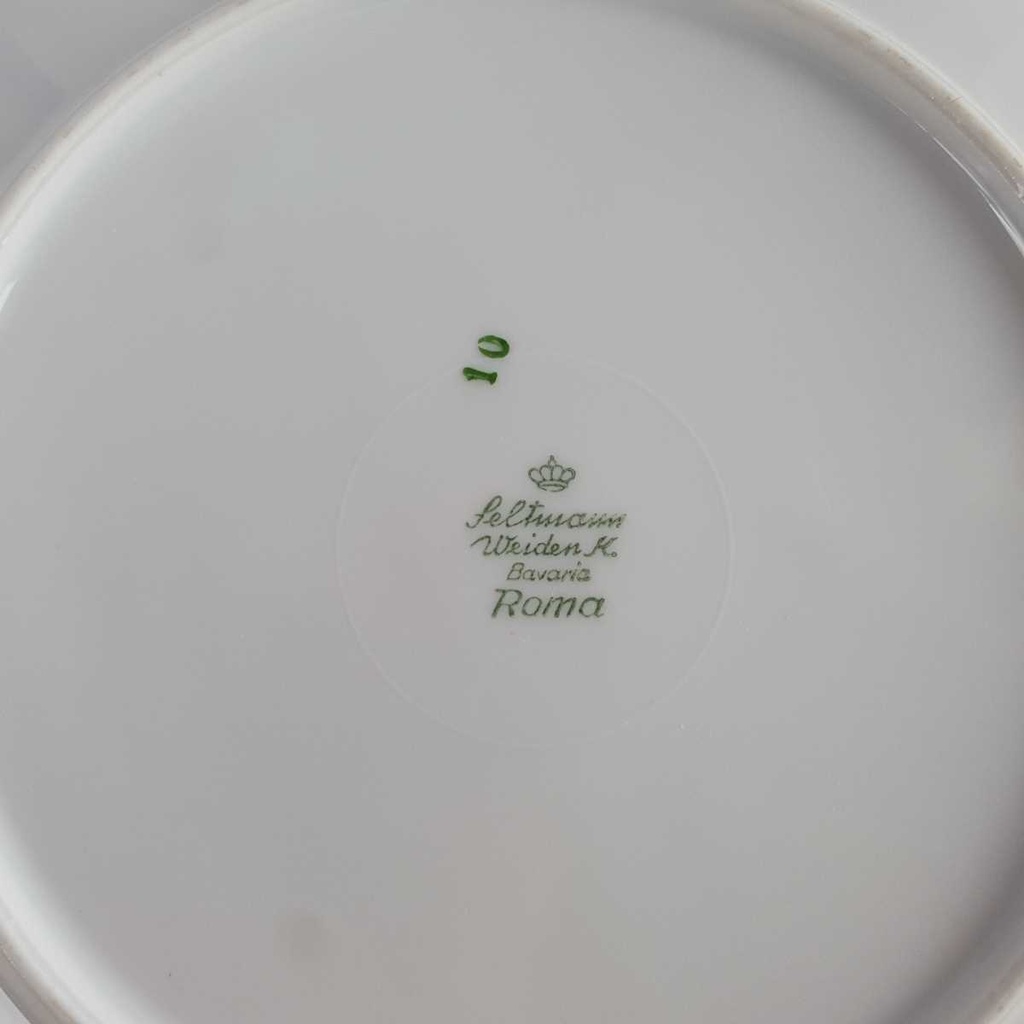 [458142510] Kuchenteller Dessertteller Goldrand 19,5 cm Seltmann Weiden Roma weiß gebraucht - gut Bild 4