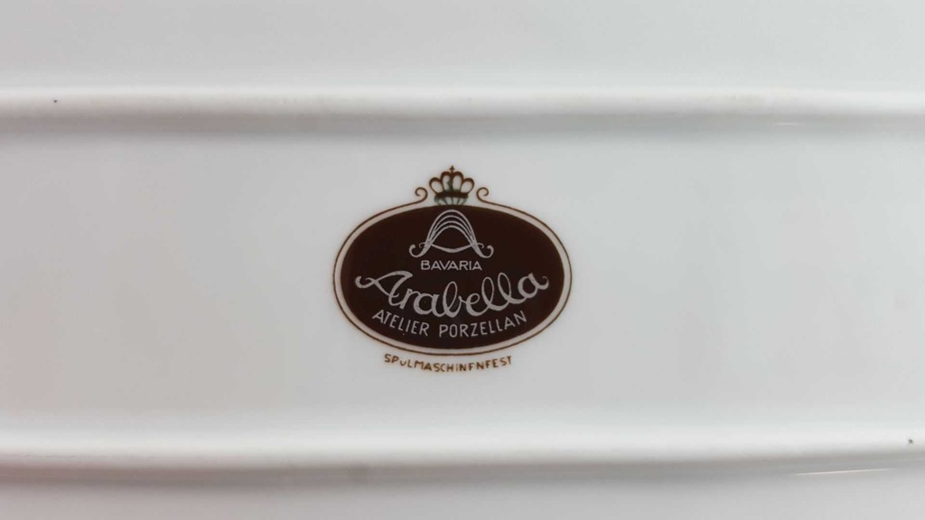 [45814265] Dessertteller Königskuchenplatte Tortenplatte Kuchenplatte Tortenständer Arabella Atelier Blumendekor braun Blumen gebraucht - akzeptabel Bild 5
