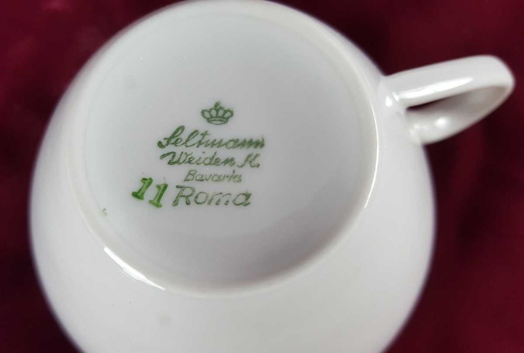 [458142679] Kaffeetasse Goldrand Seltmann Weiden Roma weiß gebraucht - gut Bild 5