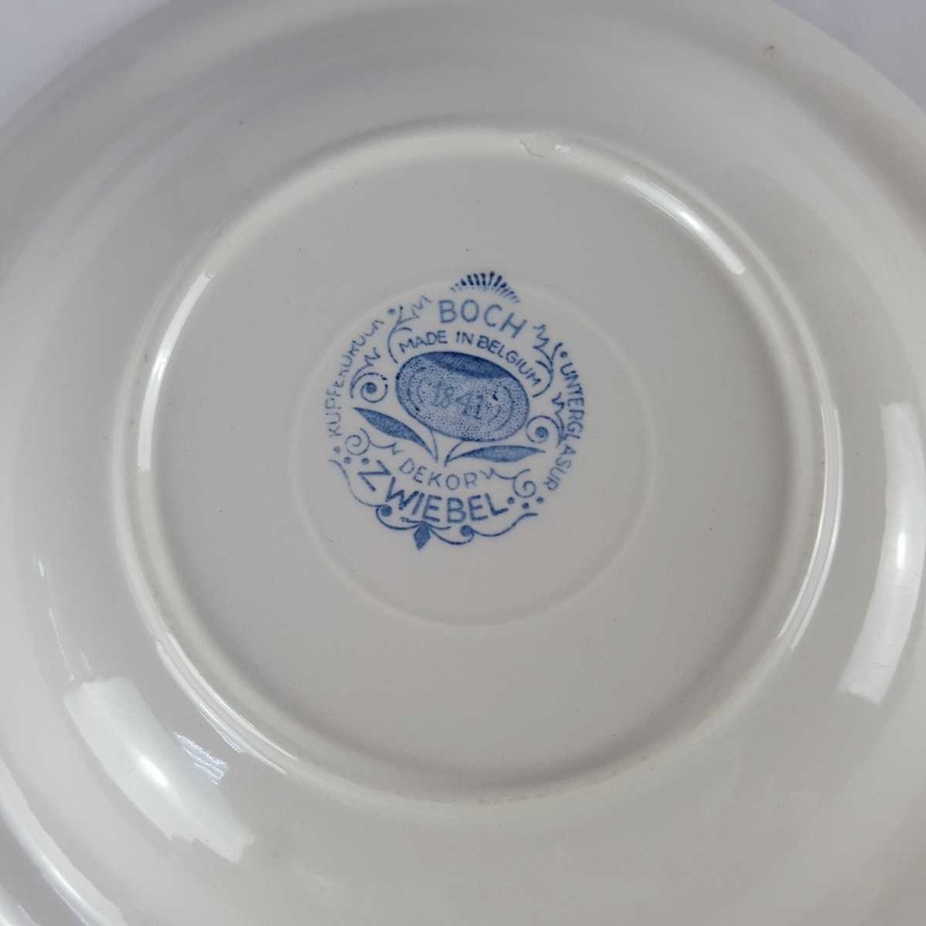 [458142688] Suppenteller 22,7 cm Boch Belgium Dekor Zwiebel gebraucht - gut Bild 4