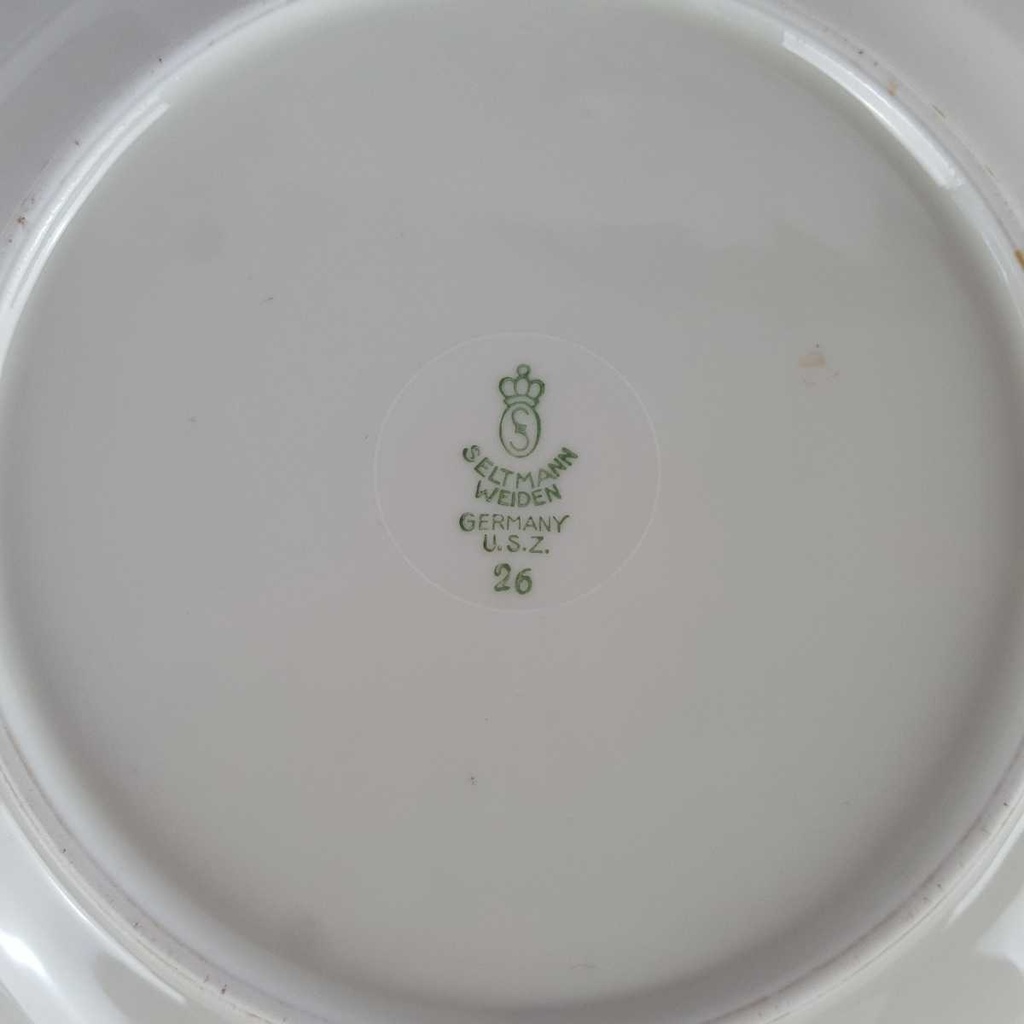 [458142691] Suppenteller Goldrand 23,1 cm Seltmann Weiden Streublümchen gebraucht - akzeptabel Bild 4