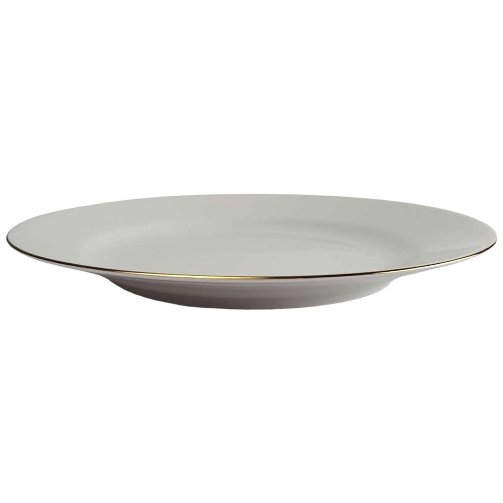 [458142702] Speiseteller Essteller Goldrand 24,4 cm Schirnding Bavaria weiß gebraucht - akzeptabel Bild 2