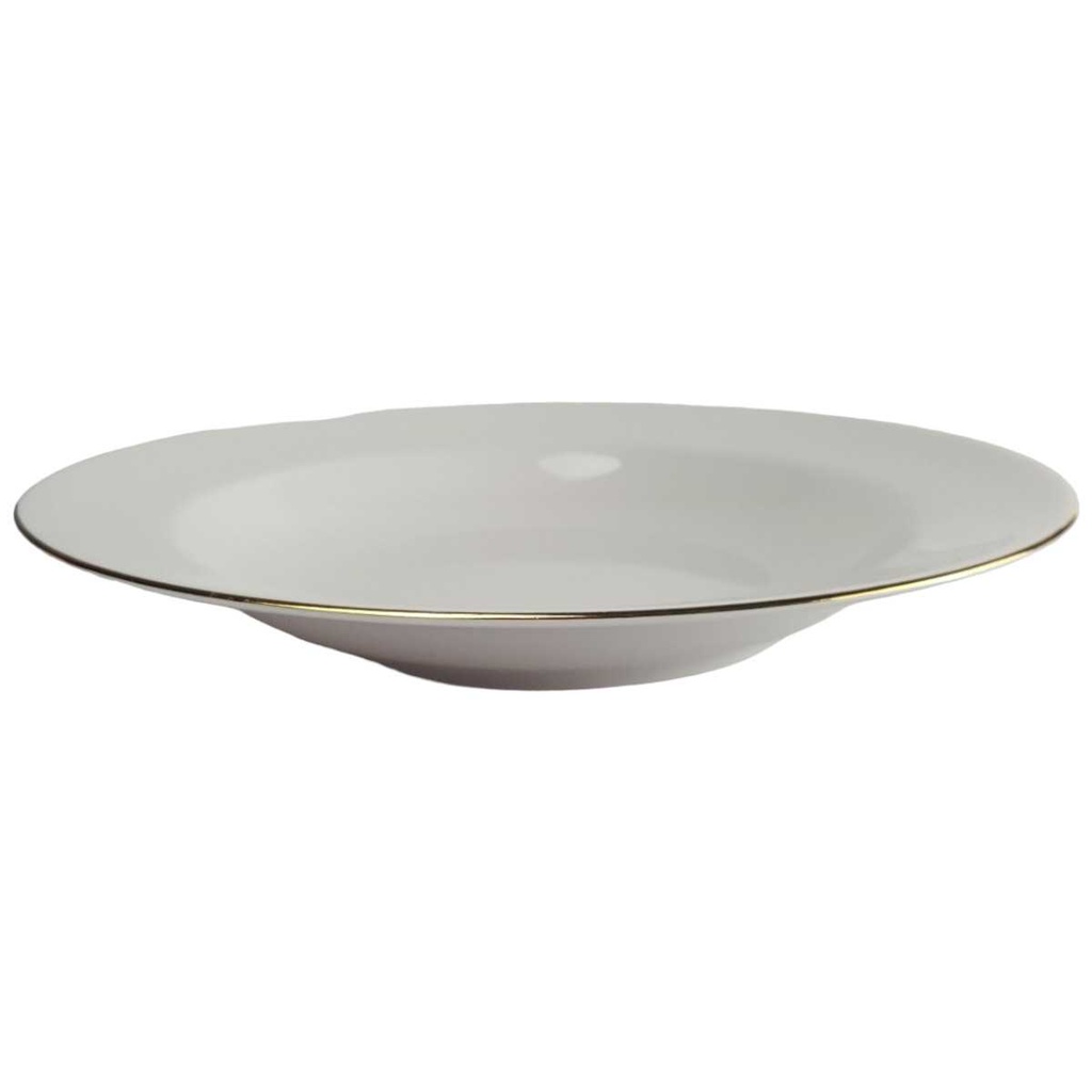 [458142703] Suppenteller Goldrand 22,6 cm Schirnding Bavaria weiß gebraucht - gut Bild 2